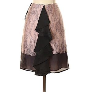 Red Valentino Silk ruffled skirt NWT